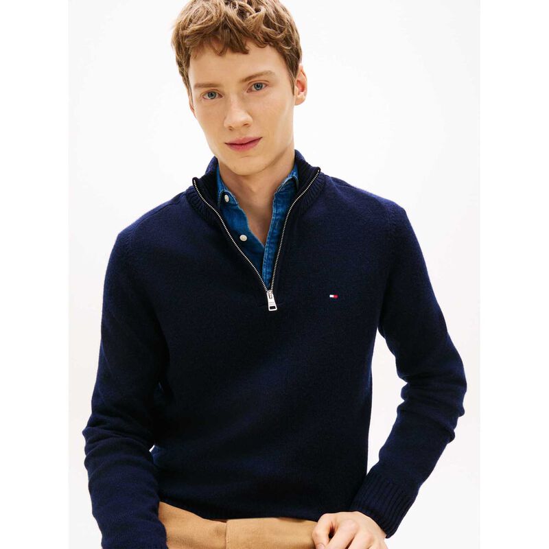 Tommy Hilfiger Pure Lambswool Half-Zip Jumper image number 2